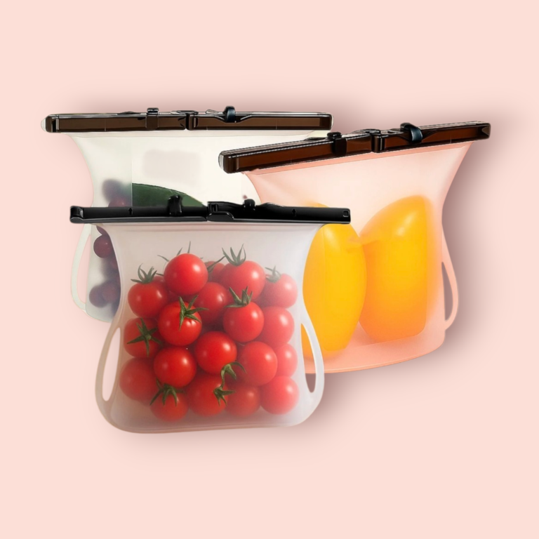 reusable silicone food storage bags set