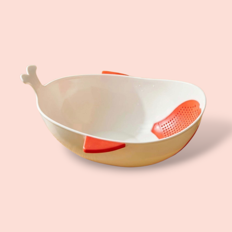 fish shape rice washing strainer bowl